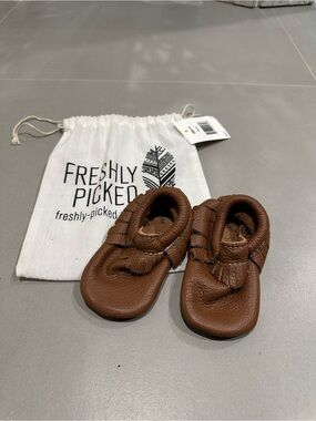 Freshly Picked Brown Soft Leather Baby Moccasins